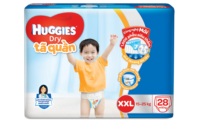 Tã – Bỉm quần Huggies Dry XXL28 (15 – 25 kg)